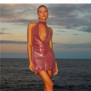 Peppermayo Sequin Red Mini Dress